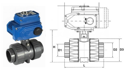 電動UPVC球閥結(jié)構(gòu)圖
