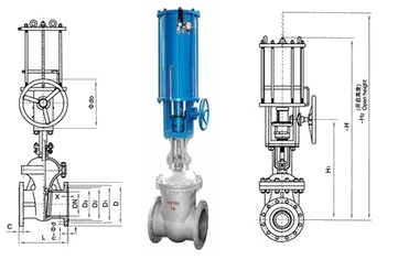 氣動法蘭閘閥結(jié)構(gòu)圖